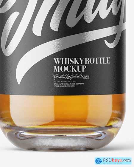 Clear Glass Whisky Bottle mockup 54915