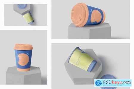Disposable Coffee Cup Packaging Sleeve Mockups
