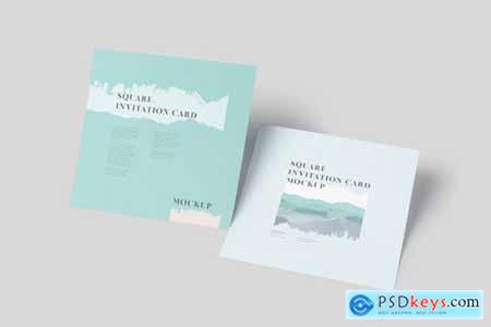 One Page Square Invitation Card Mockups