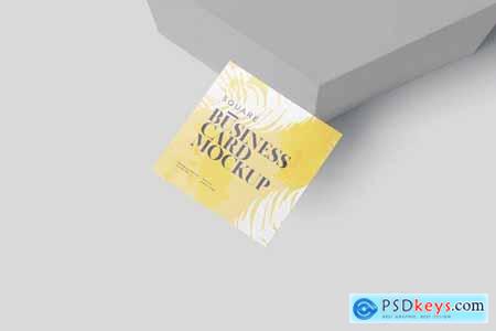Square Shaped Business Card Mockups