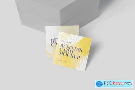 Square Shaped Business Card Mockups