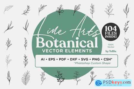 Line Art Botanical Vector Elements