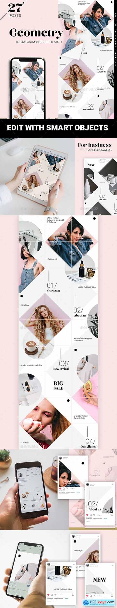 Geometry Instagram Puzzle Template for Bloggers and store 25629887
