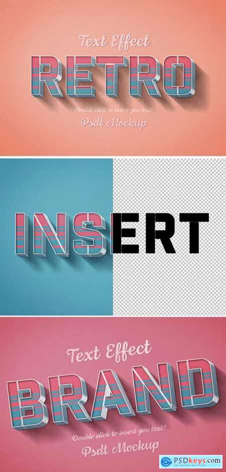 Retro 3D Text Effect with Pink and Blue Stripes 322108770
