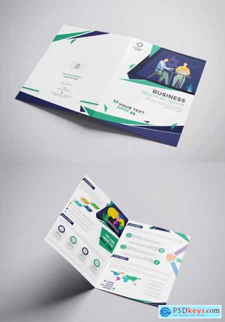 Green and Blue Business Brochure Layout 321102545