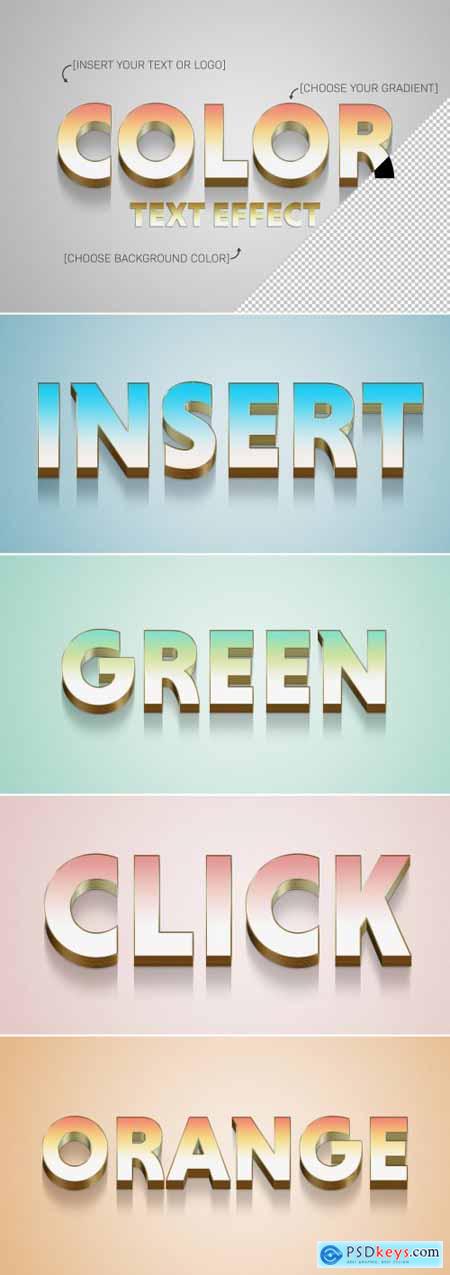 Gradient 3D Text Effect with Gold Stroke Element 322108193