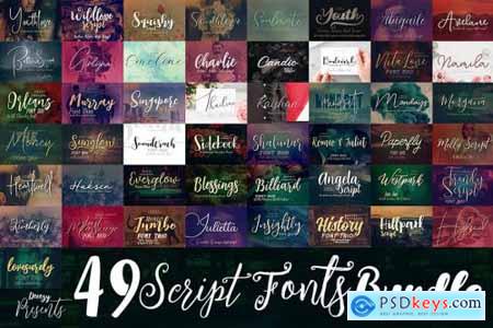 49 Script Fonts Bundle 4552947