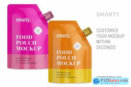 Glossy food pouch mockup 4388802