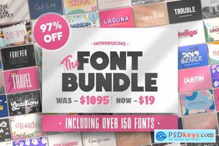 The HUGE Font Bundle (162 Fonts) 4140013