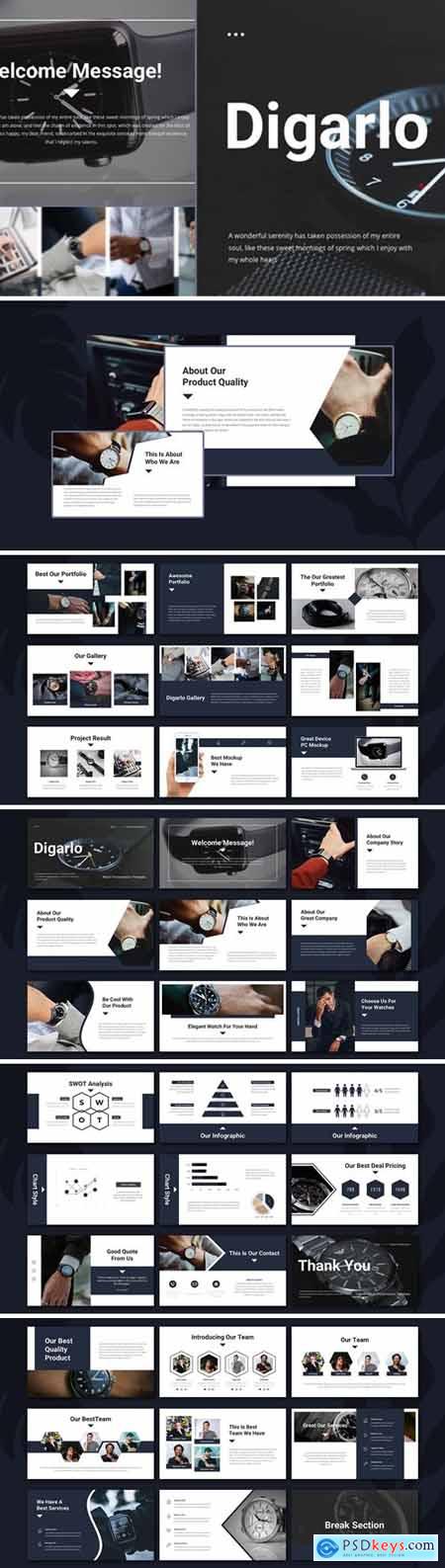 Digarlo  Watch Business Powerpoint, Keynote and Google Slides Templates