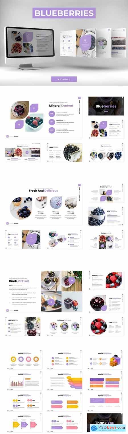 Blueberries Powerpoint, Keynote and Google Slides Templates