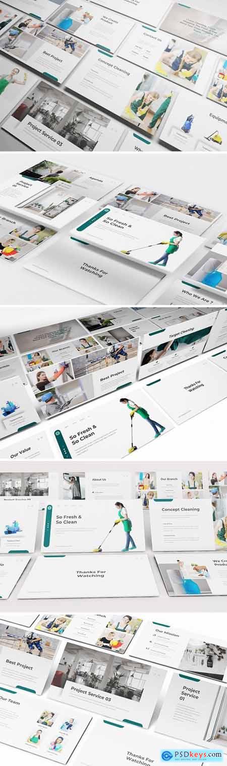 Cleaning Service Powerpoint, Keynote and Google Slides Templates