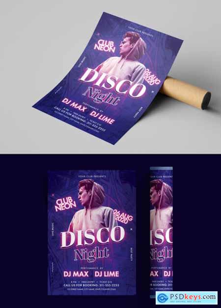 Disco Night Flyer Layout 323012853
