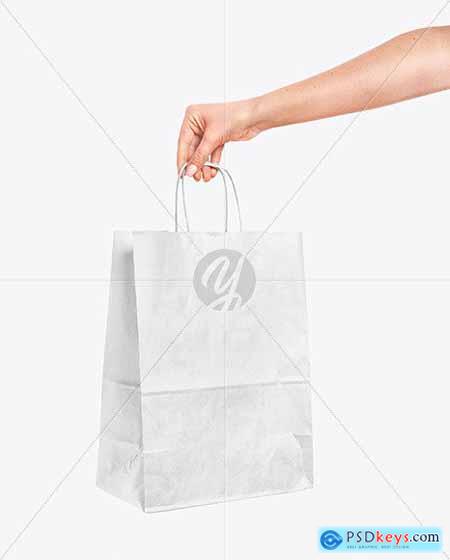 Hand Holding a Paper Bag Mockup 55315