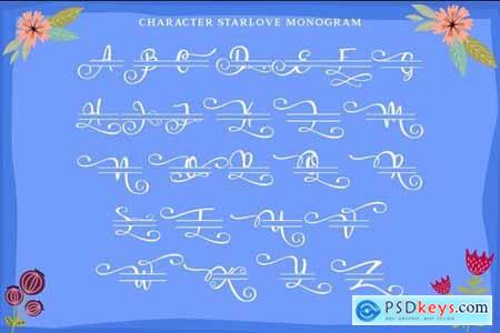Starlove Monogram Font