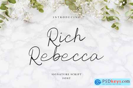 Rich Rebecca Handwritting Monoline