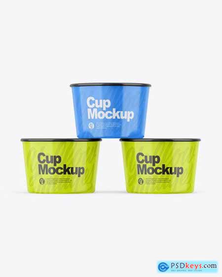 Three Glossy Cups Mockup 55893