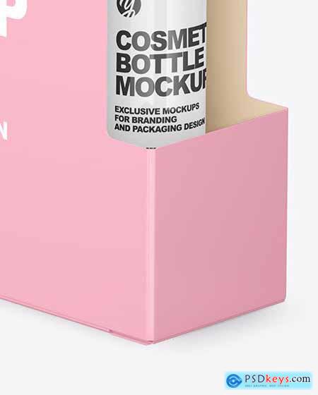 Box with Cosmetic Bottle Mockup 55810