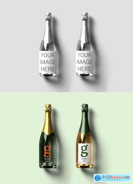 2 Champagne Bottles Mockup 319541562