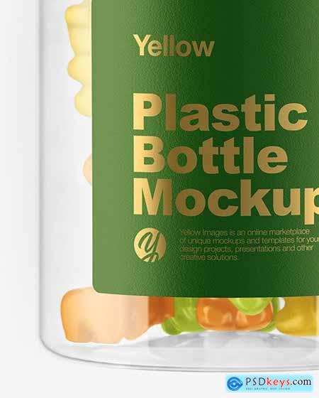 Plastic Bottle with Gummies Mockup 55987