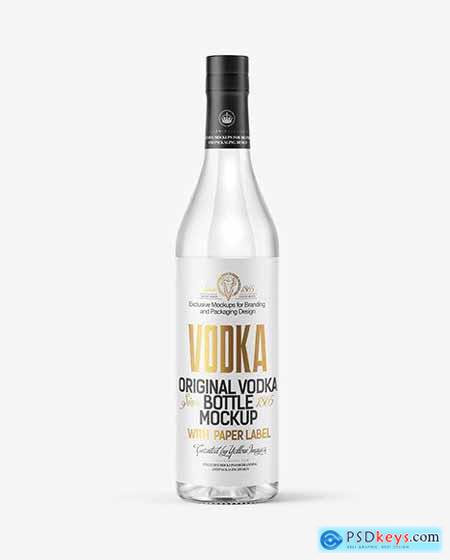Clear Glass Vodka Bottle Mockup 55984