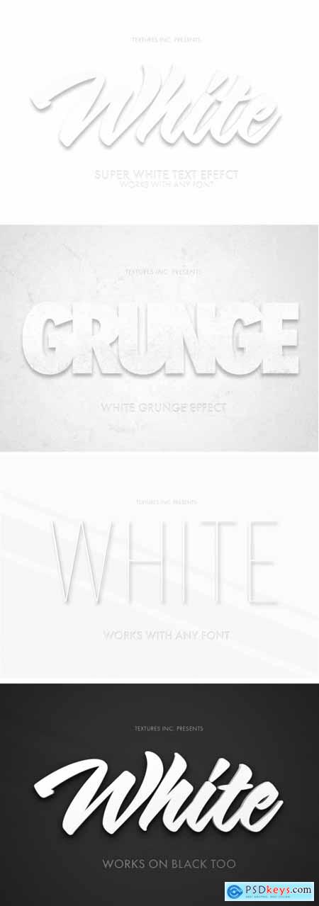 White 3D Text Effect Mockup Bundle 324047134