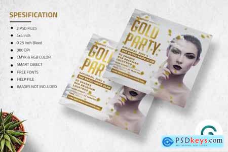 Gold Party Flyer Template 4571354