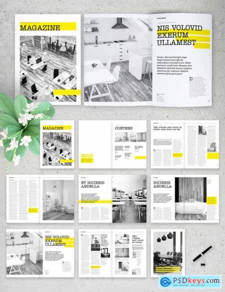 Magazine Layout with Yellow Accents 324624337
