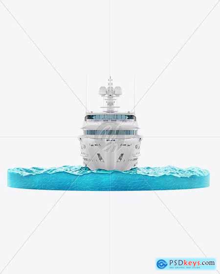 Yacht w-water Mockup - Front View 56034