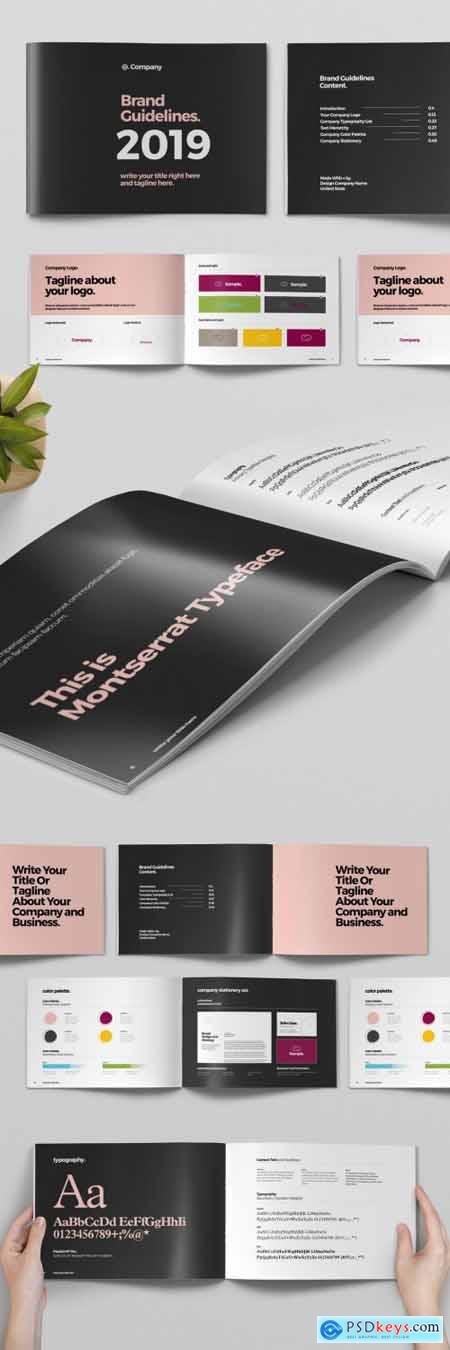 Black and Pink Brand Guideline Brochure Layout 319015655