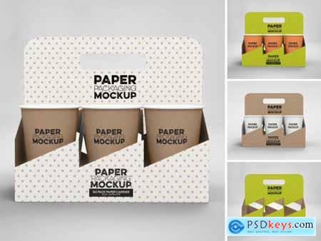 Paper 6 Cup Holder Front View Mockup 318968213