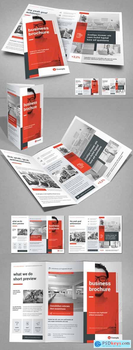 Light Gray and Red Business Tri-Fold Layout 322330518