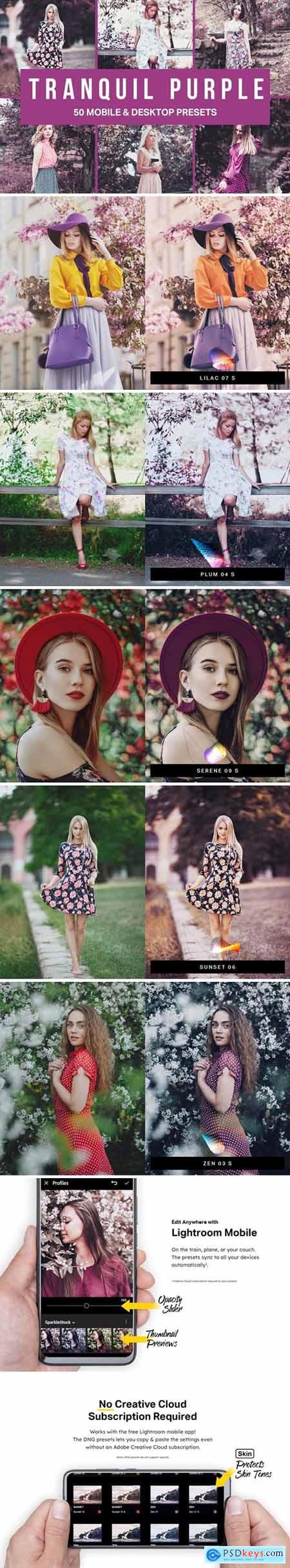 50 Tranquil Purple Lightroom Presets and LUTs 4537559