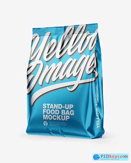 Metallic Stand-Up Bag Mockup 56349