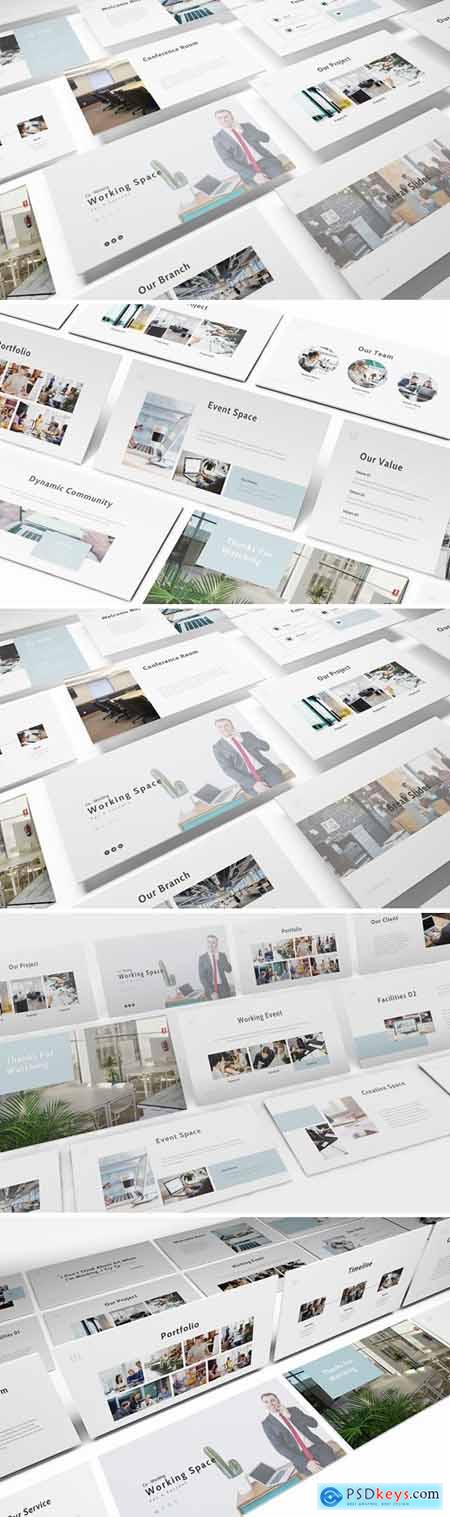 Working Space Powerpoint, Keynote and Google Slides Templates