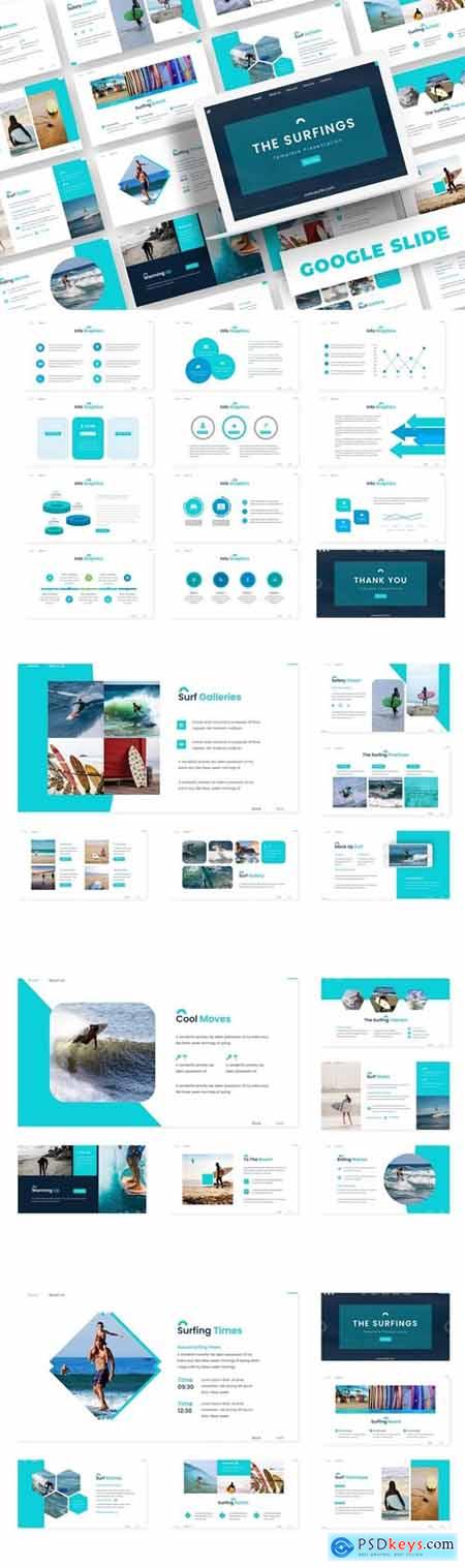 The Surfing Powerpoint, Keynote and Google Slides Templates