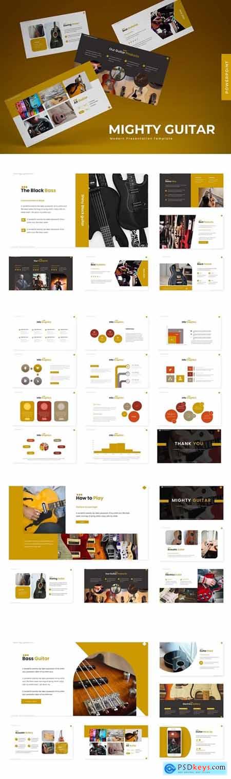 Mighty Guitar Powerpoint, Keynote and Google Slides Templates