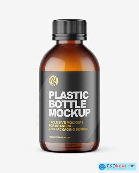 200ml Amber Plastic Bottle Mockup 55926