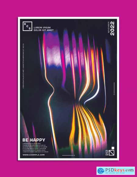 Colorful Abstract Glow Line Art Event Poster Layout 326125759