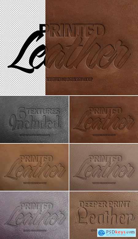 Embossed Leather Texture Effect Mockup 325827761
