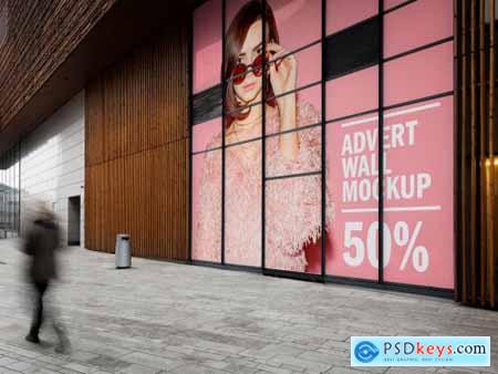 Large Wall Advertisement in Shopping Mall Mockup 259563898
