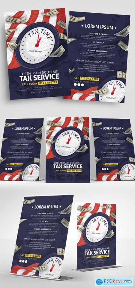 Green Currency-Themed Income Tax Service Flyer 326497446