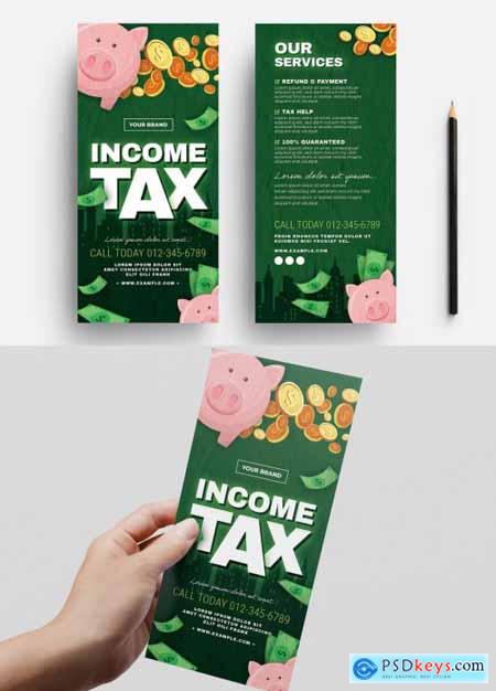 Income Tax Service Flyer with Piggy Bank Illustrations 326497091