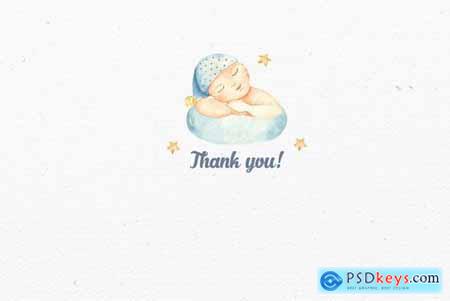 Its a boy watercolor clipart, cards, patterns