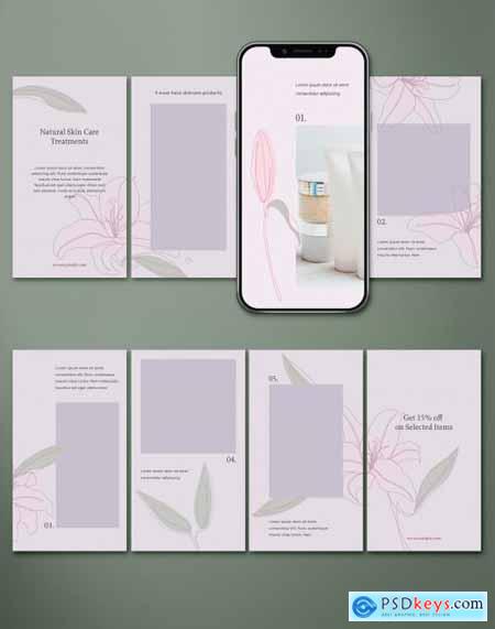 Social Media Stories Layout Set with Hand Drawn Illustrations 326759057