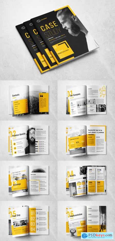 Case Study Layout with Yellow Accents 326736727