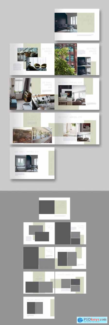 Brochure Layout with Light Green Accents 326736492
