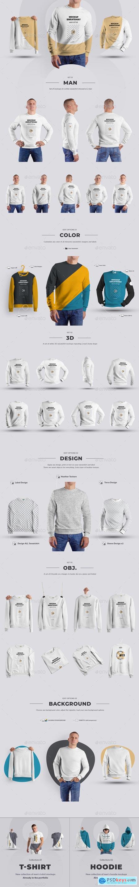 24 Mockup Men Sweatshirt - Man-3D-Objects ( Collection #3 ) 25848168