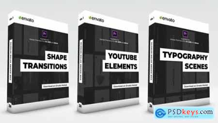 Typography Scenes, Lower Thirds, YouTube Kit and Shape Transitions 25558096