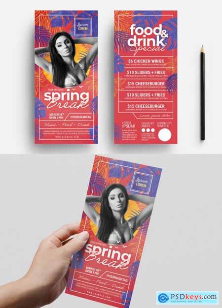 Flyer Layout with Tropical Leaf Illustrations 326497375